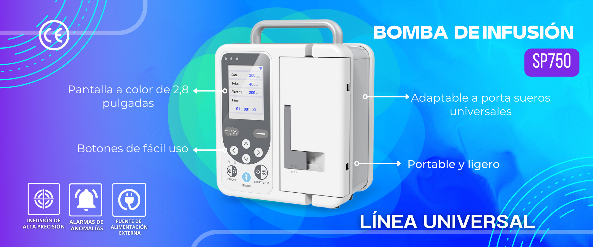 Bomba de infusión volumétrica - CONTEC SP750